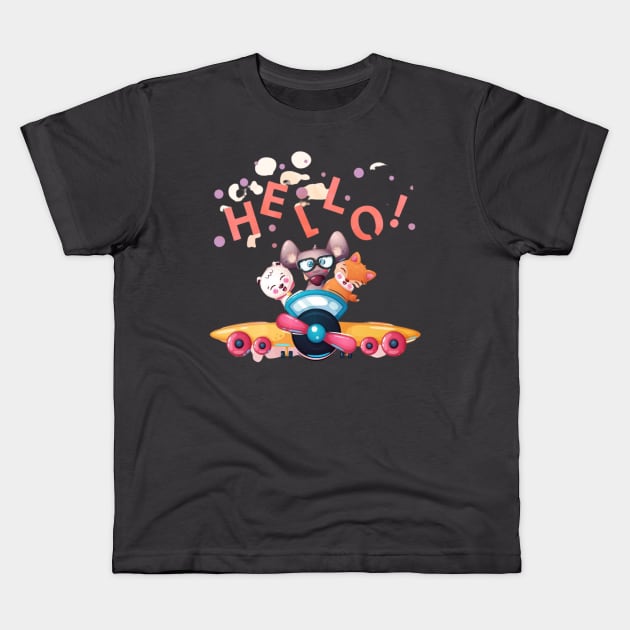 hello Kids T-Shirt by busines_night